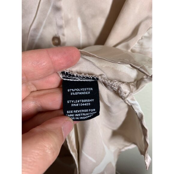 Fifty Street Business Casual Button Up Blouse Top Pastel Neutral Office Medium - Picture 5 of 6